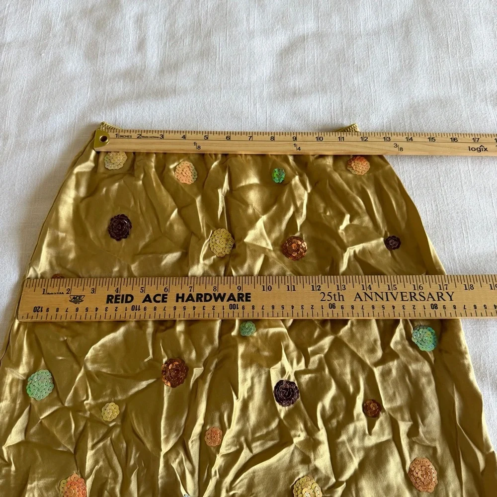 Gerard Darel Skirt Womens 40 US M 8/10 Silk Sequin Floral A-Line Party Cocktail